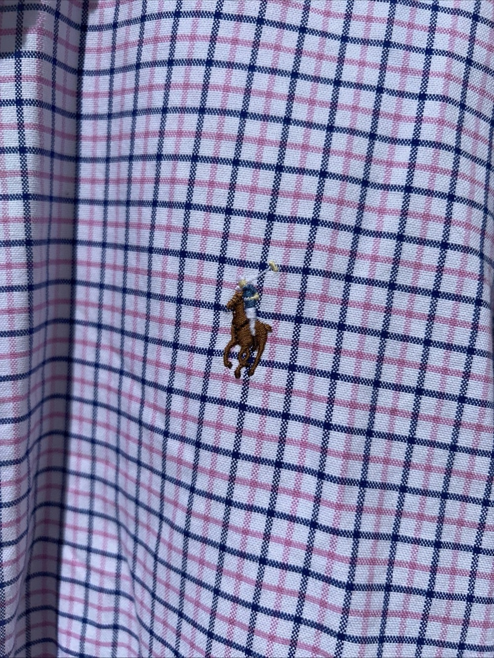 Ralph Lauren Pink and Navy Grid Plaid Button-Down Shirt